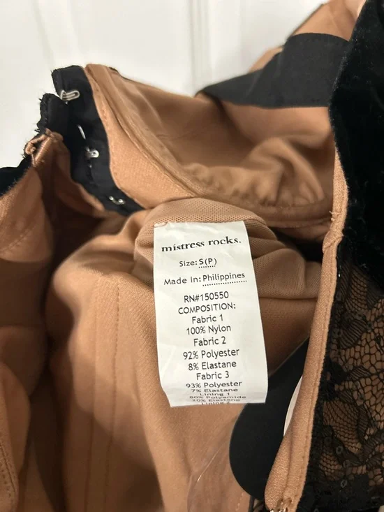 Mistress Rocks Black Velvet & Lace Corset Dress - Picture 16 of 16